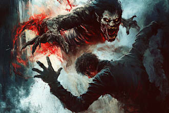 draw realistic fantasy horror character and concept art