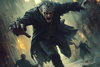 do high quality creature artwork in the fantasy horror style