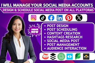 be your social media manager design and schedule post via hootsuite buffer later