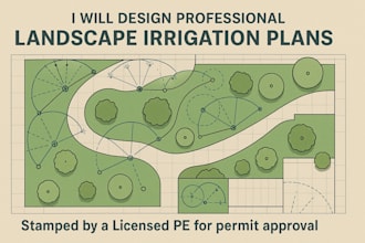 design professional landscape irrigation plans for residential, commercia