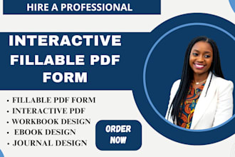 create interactive fillable PDF form workbook, journal design, fillable pdf form