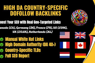 do high authority da canada ca, german, dutch US, UK france dofollow backlinks