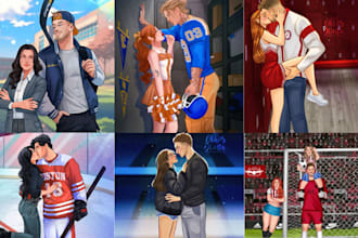 draw fantasy nsfw art hockey sport book cover college romance romance character