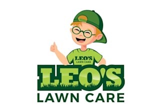 design mascot cartoon lawn care logo