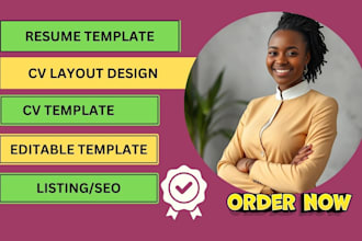 design attractive and luxury resume templates, cv layout, job application design
