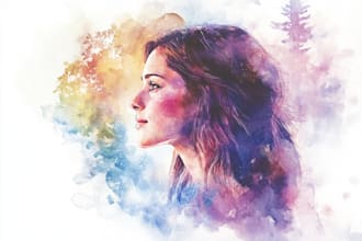 draw watercolor clipart, series of illustrations