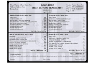 design high school replica transcript, diploma, college, university transcript