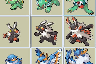 do pixel art pokemon and fakemon art style of your  pixel character