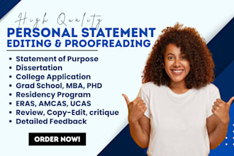 review, edit personal statement college application sop proofread eras residency