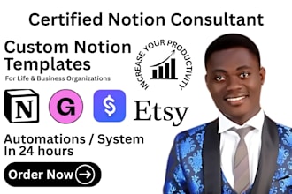 create premium custom notion template or workflow for business or personal use