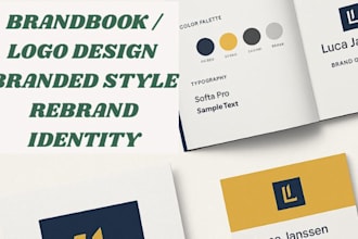 design a full brandbook, rebrand identity, logo design with brand style guide