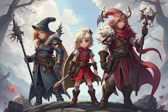 draw a fantasy character for dnd, pathfinder, etc