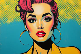 draw a professional pop art portrait