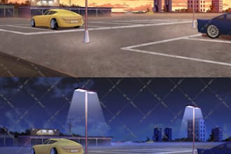 draw background for visual novel, environment, and vtuber