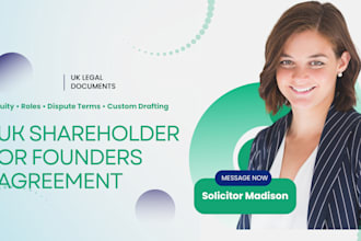 draft a UK shareholder or founders agreement for your startup or business