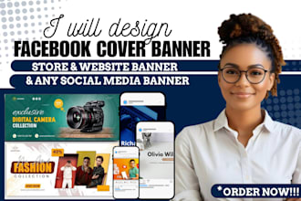 design facebook cover design, linkedin banner, youtube banner design and logo
