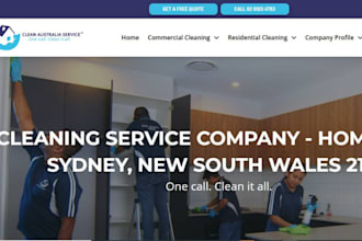 build commercial cleaning website, janitorial , house cleaning website
