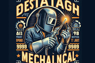 make vintage mechanical t shirt welding logo