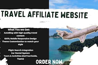 build automated travel affiliate website for passive income