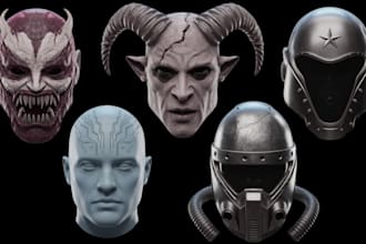 sculpt 3d cosplay model 3d armor 3d printable props  3d helmet, wearable cosplay
