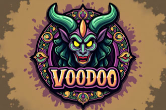 make eye catching voodoo monster mascot logo design just in 12 hours