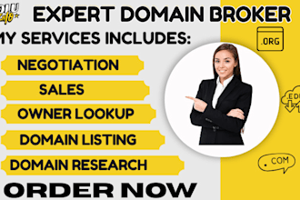 be your domain broker, help you buy, resell, flip, or manage domain names