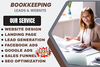 design bookkeeping website, tax, finance, accounting website