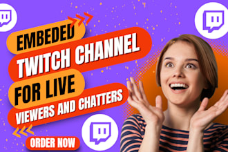 embed your twitch live stream to get more viewers and chatters