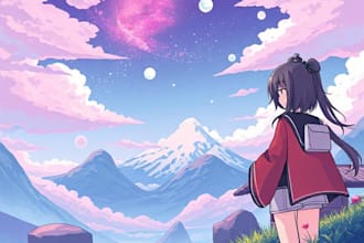 draw background art illustration for vtuber stream visual