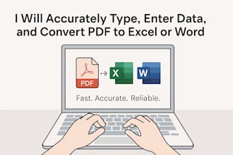 accurately type, enter data, and convert PDF to excel, word