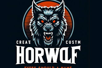create custom t shirt horror werewolf logo