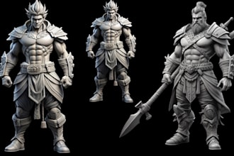 sculpt 3d model character action figure and toys doll miniature for 3d printing