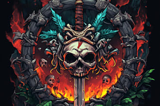 make design medieval fantasy game, rpg, mmo game logo