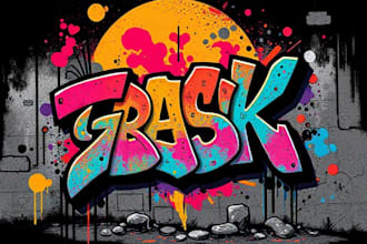do typography, graffiti, lettering, and text logo design
