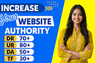 increase your moz da ahrefs dr trust flow url rating with high quality backlink