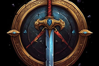 make fantasy game logo with cool unique magic style