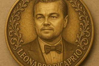 turn your face into a royal gold coin  digital portrait
