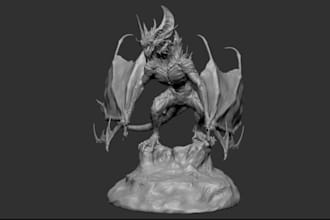 sculpt bust high quality 3d articulated game ready creature monster in zbrush