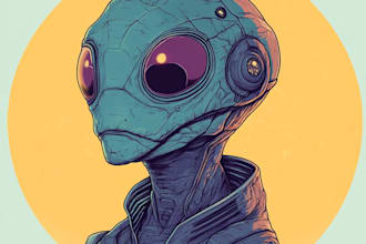 make a sci fi character illustration or sci fi character