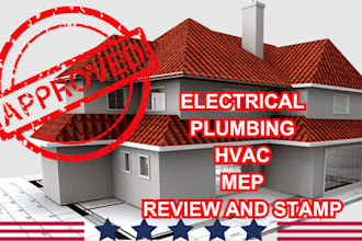 electrical plan, mep, hvac plan, sewerage floor plan, pe stamp nj, tx, az, il