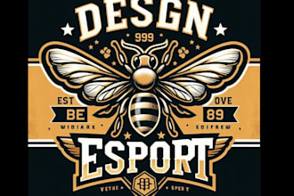 create hand drawn vintage bee logo