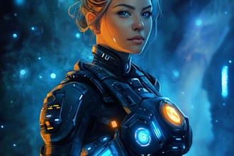 do a sci fi character illustration or sci fi art
