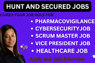 hunt and secure pharmacovigilant, scrum master, vice president, healthcare jobs
