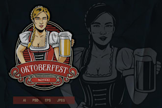 make vintage mascot label oktoberfes beer logo