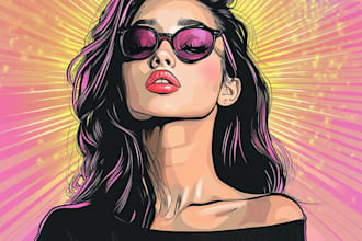 draw a retro pop art style portrait  your photo
