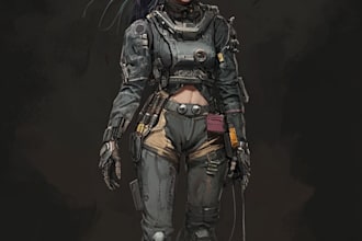 design fantasy and cyberpunk character