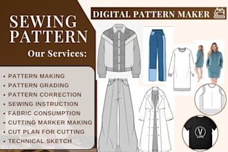 write step by step sewing instructions and illustrate the steps for your pattern