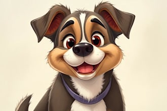 draw cartoon disney style pet portrait