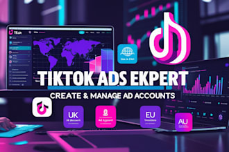 create tiktok ad account and business manager for worldwide, 0 percent vat