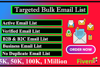 provide verified niche targeted bulk email list by country